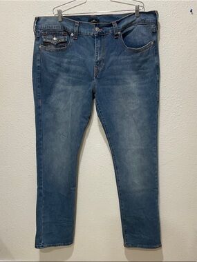 True Religion Big & Tall Men's Relaxed Straight Jeans in Faded Blue